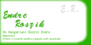 endre roszik business card